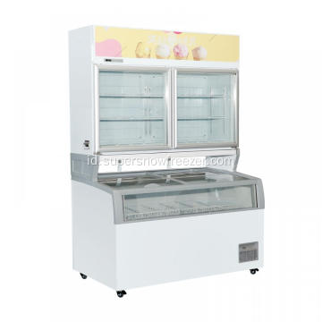 Freezer display penyimpanan es krim murah untuk dijual